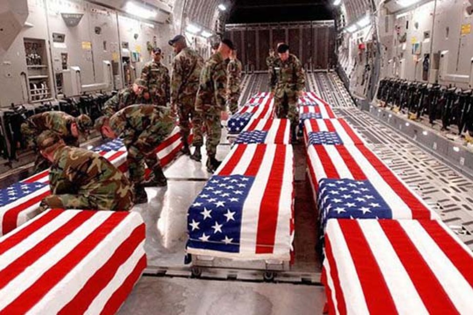 Flag Draped Coffins